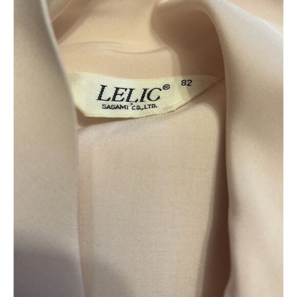 Lelic Women’s Pink Button Front Long Sleeve Blouse, Size M/L, Bowtie Top Office - Picture 6 of 6